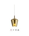 ELSA * COLGANTE CRISTAL CAMPANA - E27 - ORO + OPAL ( SIN BASE)